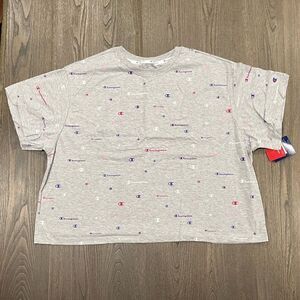 NWT Champion Gray Multi-Colored Graphic Crop Top - Size 3X